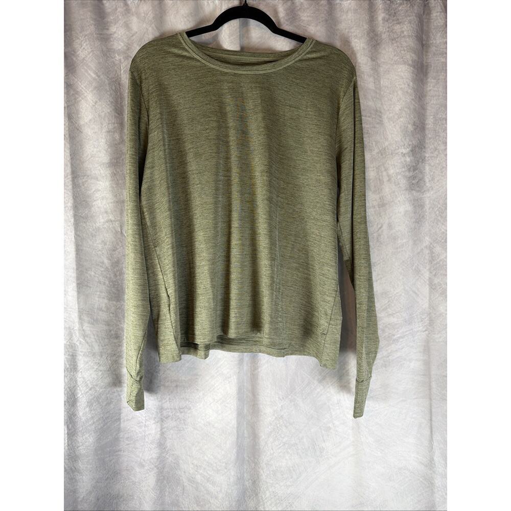 Eddie Bauer Women's Resolution Stretch Long-Sleeve T-Shirt Green XL Thumb Hole - Picture 2 of 8